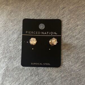Spencer’s Pierced Nation Surgical Steel Gold Crown Earrings